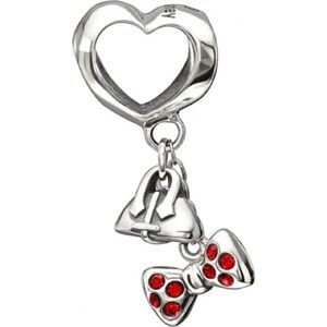 Authentic Disney Minnie Red Swarovski Bow Tied 925 Sterling Silver Charm Bead
